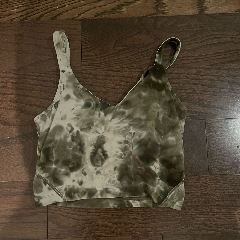 lululemon athletica Olive Green Tie-Dye Tank Top